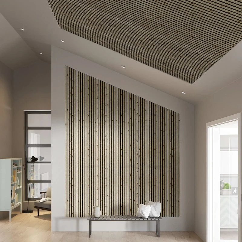 Akupanel 60x240 cm Świerk Alpejski - lamele na czarnym filcu Woodupp.webp
