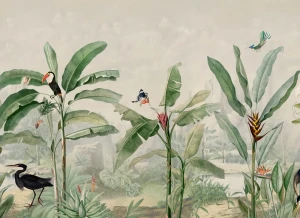 Fototapeta Birds Tropical Palms Rebel Walls R18824