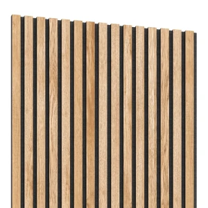 Fornirowany Panel Akustyczny Dąb, czarny filc LEO 60 x 280 cm