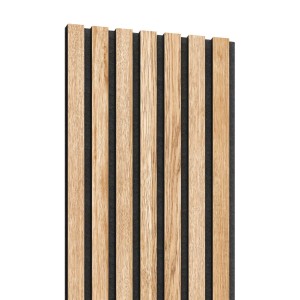 Fornirowany Panel Akustyczny Dąb, czarny filc LEO 28 x 280 cm