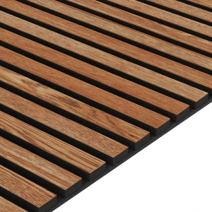 Fornirowany Panel Akustyczny Sapelli, czarny filc LEO 60 x 280 cm