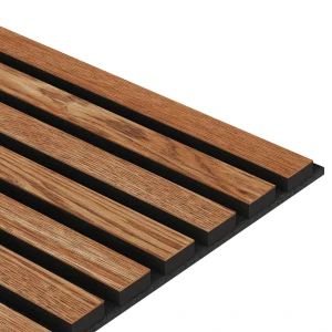 Fornirowany Panel Akustyczny Sapelli, czarny filc LEO 28 x 280 cm