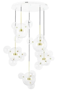 Moosee Lampa wisząca Capri Disc 5 złota - 300 LED, aluminium, szkło