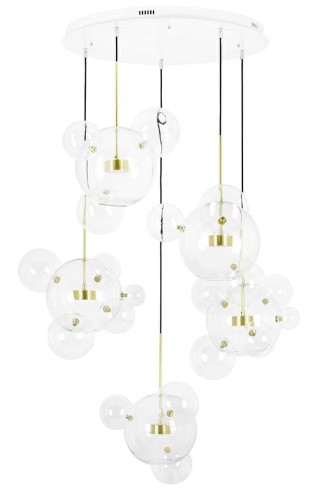 Moosee Lampa wisząca Capri Disc 5 złota - 300 LED, aluminium, szkło