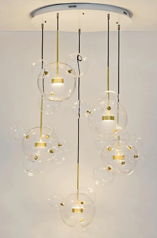 MOOSEE Lampa wisząca CAPRI DISC 5 złota   - 300 LED, aluminium, szkło 3