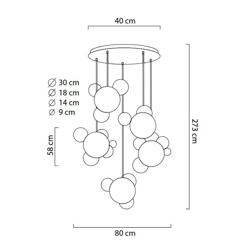 MOOSEE Lampa wisząca CAPRI DISC 5 złota   - 300 LED, aluminium, szkło 12