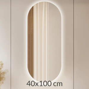 Lustro 40x100cm podświetlane LED Glow owal (LP-45)