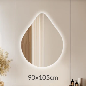 Lustro 90x105cm podświetlane LED Glow łezka (LP-69)