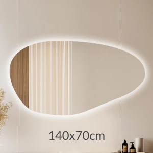 Lustro 140x70cm podświetlane LED Glow Organic 1 (LP-48)