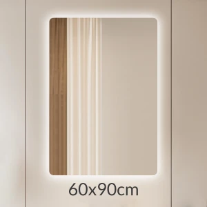 Lustro 60x90cm podświetlane LED Glow prostokąt zaokrąglone rogi (LP-47)