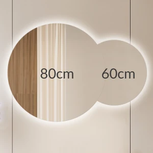 Lustro 80x60cm podświetlane LED Glow Double Circle (LP-50)