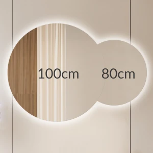 Lustro 100x80cm podświetlane LED Glow Double Circle (LP-50)