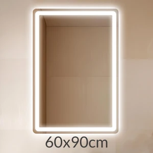 Lustro 60x90cm podświetlane LED Quatro Prostokąt zaokrąglone rogi (LP-20)