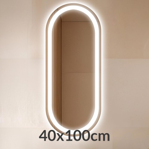 Lustro 40x100cm podświetlane LED Quatro Owal (LP-46)