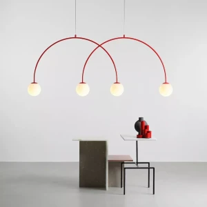 Lampa Wisząca Una 4 Red Wine S Bordowa