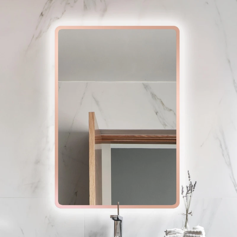 Lustro prostokątne Luna Copper w miedzianej ramie z podświetleniem LED.jpg