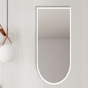 Lustro łukowe Mitra White w białej ramie MDF