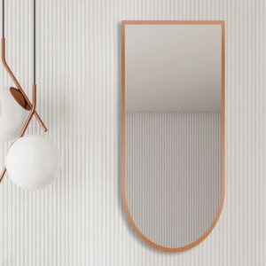 Lustro łukowe Mitra Copper w miedzianej ramie MDF