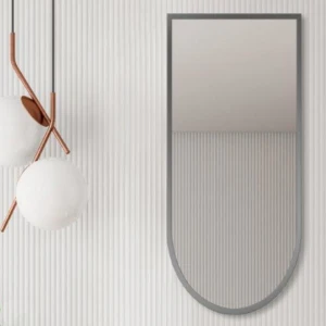 Lustro łukowe Mitra Silver w srebrnej ramie MDF