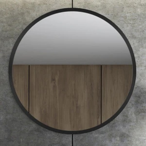 Lustro okrągłe Moby Black w czarnej ramie, średnica 30-140cm