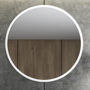 Lustro okrągłe Moby White w białej ramie, średnica 30-140cm