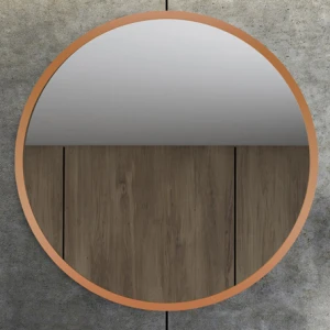 Lustro okrągłe Moby Copper w miedzianej ramie, średnica 30-140cm