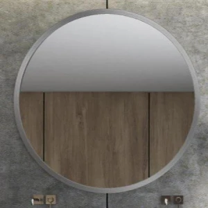 Lustro okrągłe Moby Silver w srebrnej ramie, średnica 30-140cm