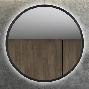 Lustro okrągłe Moby Black z podświetleniem LED, średnica 40-150cm