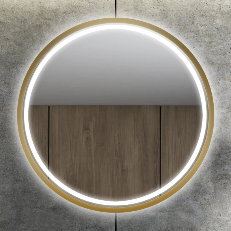 Lustro okrągłe Puro Koło Gold z podświetleniem LED, średnica 40-150cm.jpg