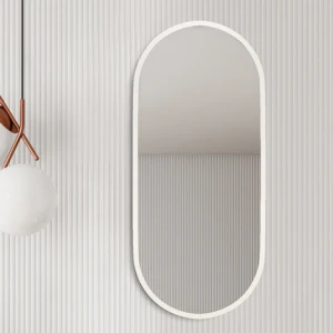 Lustro Owalne Molly White w białej ramie MDF