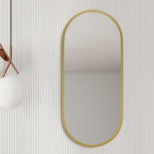 Lustro Owalne Molly Gold w złotej ramie MDF