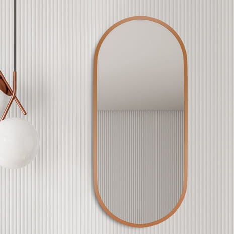 Lustro Owalne Molly Copper w miedzianej ramie MDF