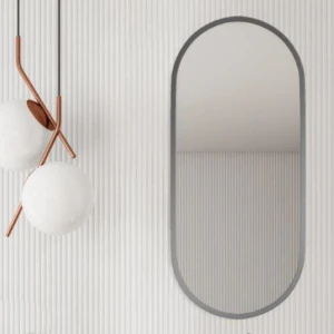 Lustro Owalne Molly Silver w srebrnej ramie MDF