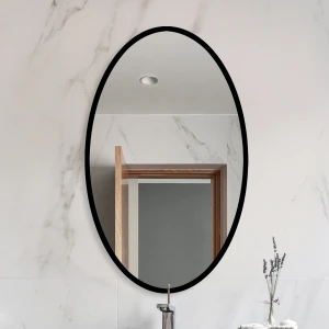 Lustro Owalne Dalma Black w czarnej ramie MDF