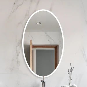 Lustro Owalne Dalma White w białej ramie MDF