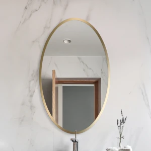 Lustro Owalne Dalma Gold w złotej ramie MDF