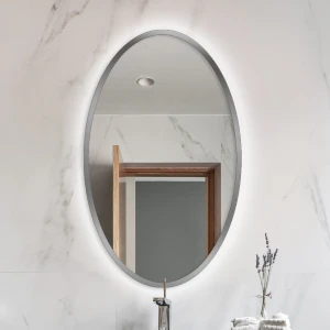 Lustro Owalne Dalma Silver z podświetleniem LED