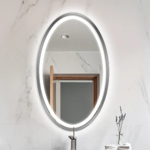 Lustro Owalne Puro Elipsa Silver z podświetleniem LED