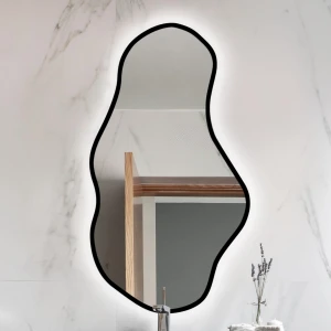 Lustro Organiczne Tora Black z podświetleniem LED