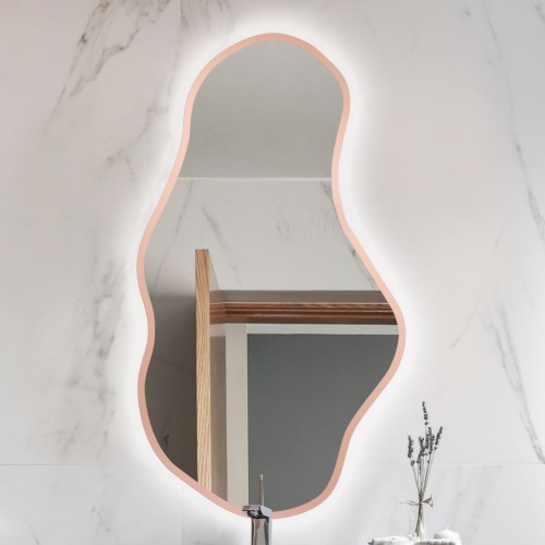 Lustro Organiczne Tora Silver z podświetleniem LED