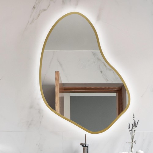Lustro Organiczne Mig Gold z podświetleniem LED