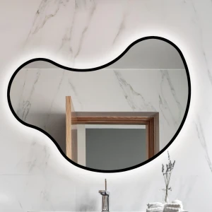 Lustro Organiczne Korto Black z podświetleniem LED