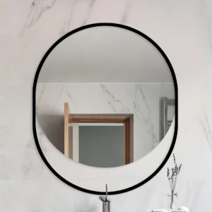 Lustro okrągłe Gap Black w czarnej ramie MDF
