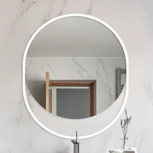 Lustro okrągłe Gap White w białej ramie MDF