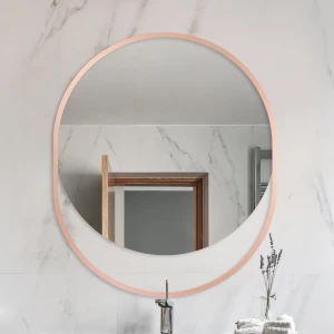 Lustro okrągłe Gap Copper w miedzianej ramie MDF