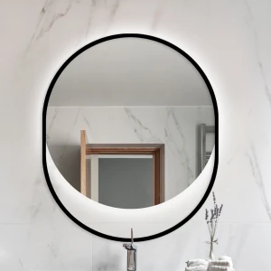 Lustro Okrągłe Gap Black z podświetleniem LED