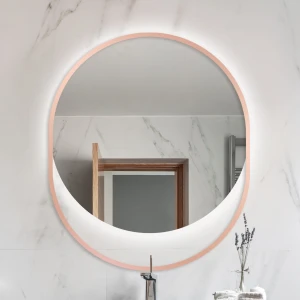 Lustro Okrągłe Gap Copper z podświetleniem LED