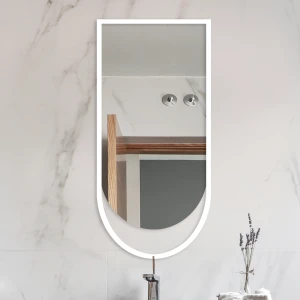 Lustro łukowe Forta White w białej ramie MDF