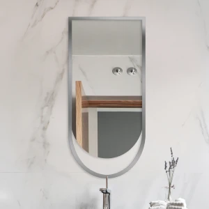 Lustro łukowe Forta Silver w srebrnej ramie MDF