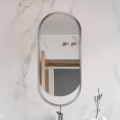 Lustro Owalne Hola Silver w srebrnej ramie MDF 1